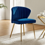 HULALA HOME Sametist s&ouml;&ouml;gitool, kaasaegne v&auml;ike k&auml;edeta aktsent kuldsete metalljalgadega, polsterdatud k&uuml;ljetool, elegantne tupsutatud seljatugi, riietuslaud magamistuppa/kaunistustuppa