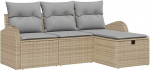 Gartensofa-Set mit Kissen mit Speicher 4 tk Beige Poly-Rattan Gartenm&ouml;bel Model3360381