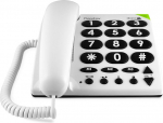 Doro 3891 PhoneEasy 311c juhtmega suure nupuga telefon optilise k&otilde;nesignalisatsiooniga Valge