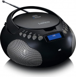 Lenco SCD-341 Kaasaskantav CD-raadio - CD-m&auml;ngija - DAB+ raadio - Bluetooth - saatja ja lugude m&auml;lu - kell - stereok&otilde;lar - mustad k&otilde;larid