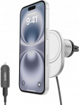 Belkin BoostCharge Pro magnetiline traadita autolaadija Qi2 (15W) MagSafe &uuml;hilduv autolaadija iPhone'ile seeria 16/15/14/13/12 koos USB-C kaabli ja 20W USB-C autovooluallikaga