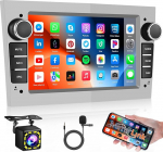Hikity 1 + 32 GB Android Autoradio 2 DIN koos satelliitnavigatsiooniga Opel Astra Corsa Antara jaoks, 7-tolline puuteekraaniga raadio koos WiFi Bluetooth Hands-Free Kit FM RDS Mirror Link SWC USB Tagurduskaamera Dash Cam