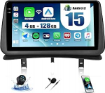 CAMECHO 4+128G 9-tolline Android 13 satelliitnavigatsiooniga autoraadio Renault Clio 3. 2005-2014 koos tagurduskaameraga, traadita Carplay Bluetooth raadio Android auto GPS FM/RDS WiFi Mirror Link + 1280 x 720