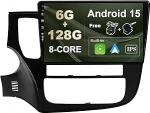 SXAUTO - 6G + 128G - Android 15 IPS autoraadio Mitsubishi Outlanderile (2012-2018) - Sisseehitatud Carplay/Android Car/DSP - LED kaamera + MIC - DAB roolijuhtimispult kiirestimuutuv 360-CAM WiFi - 2 DIN