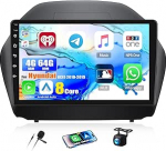 Double DIN Android 15 autoraadio Hyundai IX35 2010-2015 jaoks | 10,1-tolline HD IPS puuteekraan koos juhtmevaba CarPlay & Android Car, 4GB RAM/64GB m&auml;lu, DSP heli optimeerimine AHD kaamera + mikrofoniga
