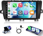 2G + 64G traadita Carplay Android autoradio 2 DIN Toyota Prius 3 XW30 2009-2015 9-tolline puuteekraaniga autoraadio Android auto navigatsiooniga GPS WiFi peeglilink Bluetooth FM/RDS USB/EQ/SWC tagumine vaade