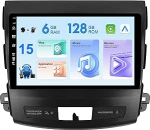 6G + 128G Android 15 autoraadio Mitsubishi Outlander 2008-2015 Kaamera + mikrofon 9-tolline IPS tugi Carplay/Android Car/GPS/DAB/WiFi/BT5.0/USB/MirrorLink/SWC/FM/360 Kaamera