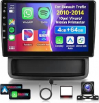 4G 64G VECHTEL 10.1-tolline Bluetooth autoraadio Renault Trafic 2010-2014 / Opel Vivaro / Nissan Primastar Carplay Android Car, DSP, Android Car, WiFi GPS Navi, RDS/FM raadio 2 DIN koos AHD tagurdamisega