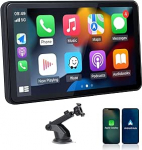CARABC 7-tolline traadita CarPlay & traadita Android auto puuteekraaniga autoraadio - kaasaskantav armatuurlauaadapter koos GPS-navigatsiooni, peeglilinkide, HD FM h&auml;&auml;ljuhtimisega