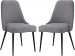 Ball & Cast Upholstered Kitchen Chairs, Set of 2, Modern Dining Room Chairs, Comfortable Side Chairs with Metal Legs, Grey