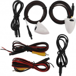 Auto k&uuml;lgmise ukse vaate pimedate kohtade kaamera komplekt, 2 minikaamerat l&uuml;litatava flip-pildiga, k&uuml;lgmine paigaldus, vasakule ja paremale, veekindel tagurduskaamera, RCA &uuml;hendus veoautole