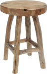 Teak Wood Stool J050 42 cm Side Table Round