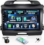 CAMECHO 6+128G 8-tuumaline 9-tolline navigatsiooniga autoraadio Kia Sportage 2010-2016 koos tagurduskaameraga DSP-ga, Android 15 traadita Carplay Bluetooth raadio koos GPS WiFi FM/RDS Android Car + IPSiga