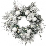 Valery Madelyn 52 cm j&otilde;ulup&auml;rg uksep&auml;rg Suur esiukse j&otilde;ulup&auml;rg valge h&otilde;bedane advendikirik 15 LED-taimeriga ja j&otilde;ulukujude vibu j&otilde;ulukaunistuste jaoks Festivali advendikorraldus advendikorraldus