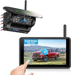 Magnetiline p&auml;ikesepoolne tagurduskaamera juhtmevaba 5-tollise 1080P monitoriga: 9600 mAh aku 1 minuti DIY paigaldus IP69K veekindel tagurduskaamera autole, veoautole, kaubikule