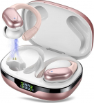 CASCHO Bluetooth spordik&otilde;rvaklapid, traadita Bluetooth 5.3, 60 tundi traadita k&otilde;rvaklapid s&uuml;gava bassiga, k&otilde;rvaklapid 4 ENC selge mikrofoniga, IPX7 veekindlad k&otilde;rvaklapid k&otilde;rvakonksudega, roosakas kuldne