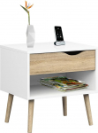 NAPOLI Bedside Table White / Oak