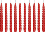 Ebersbacher Kerzenfabrik GmbH Renaissance Taper Candles Twisted Red Pakend 10 tk Suurus ca 22 x 250 mm Individuaalselt fooliumiga