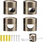 Yitexin 4 St&uuml;ck Aluminium Kabelhalter f&uuml;r Schreibtische mit Metallspreizd&uuml;bel, Verstellbar Ladekabel Halterung f&uuml;r Nachttische, Metall Kabelclips Kabelorganizer f&uuml;r Wand Home B&uuml;ro (Bronze)