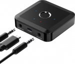 DollaTek Bluetooth 5.2 saatja-vastuv&otilde;tja Low Latency HD Bluetooth Audio Adapter 3,5 mm AUX v&auml;ljundiga traadita audioadapter autok&otilde;laritele k&otilde;rvaklappidele TV lennukile