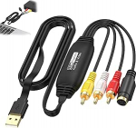 Video Grabber: VHS Digitize Konverteerib VHS, Mini DV, Hi8, DVD ja Video Recorder digitaalseks, videokassettide digiteerimine WIN7/8.1/10/11, Mac OS, Linux, Android jne jaoks