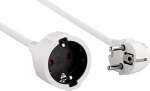 Electraline 01647 Kaitsekontaktide pikendus 10 m plastkaabel IP20 siseruumide pikenduskaabel koos lastekaitselukuga / Schuko pikendus, valge, 10 m