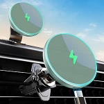 MOKPR jaoks Magsafe Car Mount koos laadimisfunktsiooniga, 15 W koos MagSafe Car Mount laadija mobiiltelefoni hoidja auto laadimisfunktsiooniga ventilatsioon / armatuurlaud iPhone 16/15/14/13/12 (Pine Leaf)