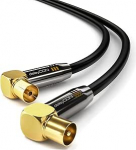 deleyCON TV-kaabli pistik 90&deg;/Jack 90&deg;, kuldne, must