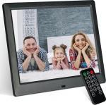 TSITSC 8.7 Inch Digital Photo Frame, 1024 x 768 IPS Screen, Electronic Picture Frame, Calendar/Clock Function/Music/Photo/Video Player with Remote Control, Supports USB/SD Card (Black)