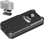 NEEWER QRP-11 Quick Release Plate Compatible with AirTag, Metal Camera Tripod Mount Adapter, Quick Release Plate with Arca Type Base 1/4 Inch Screw for DSLR Camcorder Tripod Monopod Slider