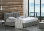 Talamo Italia - Fabiana Double Bed with Fabric Cover, 100% Made in Italy, Front Opening, Suitable for Mattresses 160 x 200 cm, Grey