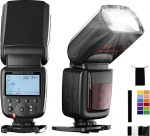 PHOTOOLEX FK310 LCD v&auml;lklambi Speedlite Canon Nikon Sony Panasonic Olympus Pentax Fujifilm Sigma Minolta ja teiste digitaalsete SLR-filmipeegelkaamerate ja digikaamerate jaoks, millel on &uuml;he kontaktiga kuumalukustuslukk