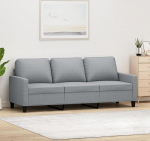 LAPOOH 3 Seater Sofa, Light Grey, 180 cm, Fabric, Sofas & Couches, Sofa Living Room, Sofa for Teenager's Room, Relaxing Sofa, Sofa for Bedroom, Upholstered Sofa 359171