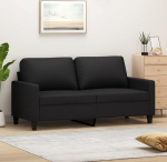 ZEYUAN 359137 2-Seater Sofa Black 140 cm Faux Leather, Sofas & Couches, Sofa Living Room, Sofa for Teenager's Room, Relax Sofa, Sofa for Bedroom, Upholstered Sofa