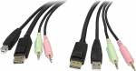StarTech. com DP4 N1USB6 - USB DisplayPort KVM kaabel - 1,8 M 4-in-1 USB DisplayPort KVM l&uuml;lituskaabel koos heli ja mikrofoniga