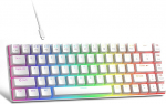 MageGee kaasaskantav 60% mehaaniline m&auml;nguklaviatuur, punane l&uuml;liti, PBT pudi-klahvistik, RGB taustavalgustus, juhtmega mini kontoriklaviatuur Windowsi s&uuml;learvutile, valge