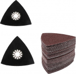 ERVDKXCOI Schleifpapier Haken und Schleife Dreieck Schleifpa 52-teiliges Dreieck-Schleifpapier-Set, 80 mm, Verschiedene K&ouml;rnungen 60&ndash;240, universeller dreieckiger Klett-Multitool-Schleifpad-Aufsatz