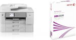 Brother MFC-J6957DW DIN A3 Business Ink 4-in-1 Colour Multifunction Device White/Grey, 576 x 477 x 445 mm (W x D x H) & Xerox Performer Multifunctional Paper, White, 80 g/m&sup2;, A3-1 Package (500 Sheets)