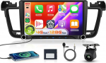 【4+128G】 Hodozzy Carplay Autoradio f&uuml;r Peugeot 508 2011-2018 mit USB Typ C, Android Autoradio 9 Zoll In-Cell Bildschirm mit Android Auto/WiFi/GPS/RDS/FM/Bluetooth+R&uuml;ckfahrkamera