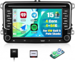 CAMECHO 4G+64G Android 15 Autoradio f&uuml;r VW Golf 5 Polo Skoda mit Navi Wireless Carplay,VW Radio mit 7