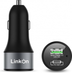 LinkOn autolaadija USB-C PD3.0 ja USB-A Qualcomm QC3.0-ga MacBookile, Google Pixelile, iPadile, iPhone X, 8, Samsung S8 S9 S10 S10+ Androidile ja Nintendo Switchile.