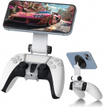 NEWZEROL Magnetiline mobiiltelefoni hoidja, mis &uuml;hildub PS5 Dualsense kontrolleriga, reguleeritav Mag-Safe hoidja tarvikud iPhone ja Android telefonidele Remote Stream Gaming (mitte kontroller) Mustas toonis