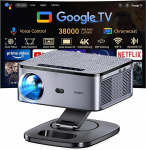 Projektor 4K 1500 ANSI & Google TV/Auto Focus: Full HD 1080P 38000 luumen XIWBSY nutiprojektor koos WiFi 6, Bluetooth 5, h&auml;&auml;lassistendiga, kodukino- ja v&auml;liprojektoriga.