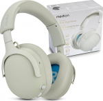 MEDION Over Ear k&otilde;rvaklapid HX-1 Plus (juhtmeta, Feed Forward m&uuml;rasummutus, Bluetooth 6.0, juhtmeta, 5+1 EQ eelh&auml;&auml;lestust, kuni 100 tundi aku kestvust, IPX4 pritsmekaitse) &Uuml;hev&auml;rvilised k&otilde;rvaklapid.