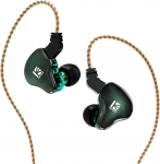 Yinyoo KBEAR KS2 In-Ear Monitor, Stereo Bass k&otilde;rvaklapid, HiFi Over Ear Earbud k&otilde;rvaklapid m&uuml;ravastased h&uuml;briid 1BA 1DD k&otilde;rvaklapid eemaldatava kaabliga jooksmiseks, k&otilde;ndimiseks, lavale (ilma mikrofonita, roheline)