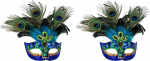 W WIDMANN MILANO Party Fashion 07787 Peacock mask, aksessuaar, mask, silmamask, maskiball, karneval, teemapidu (2 tk)
