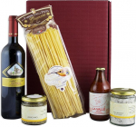 Napoli Italian Connoisseur kinkekomplekt punase veini, pasta ja parimate Itaalia delikatessidega