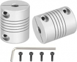hankekaart Flexible Kupplungen, 5 mm kuni 6 mm, Gelenkverbinder aus Aluminiumlegierung, flexible Wellenkupplungen, Motorkupplung mit Schraubenschl&uuml;ssel f&uuml;r 3D-Drucker, CNC-Maschinen, DIY-Encoder D25