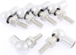 Sourcingmap a15121900ux1207 M6 Machine Male Female Thread L Shaped Ball Joint Rod End Bearing - Silver Tone (6-Piece)