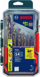 BOSCH 14-osaline kobalti M42 metallipuurikomplekt roostevaba terase, malmi, titaani ja kergmetallide puurimiseks